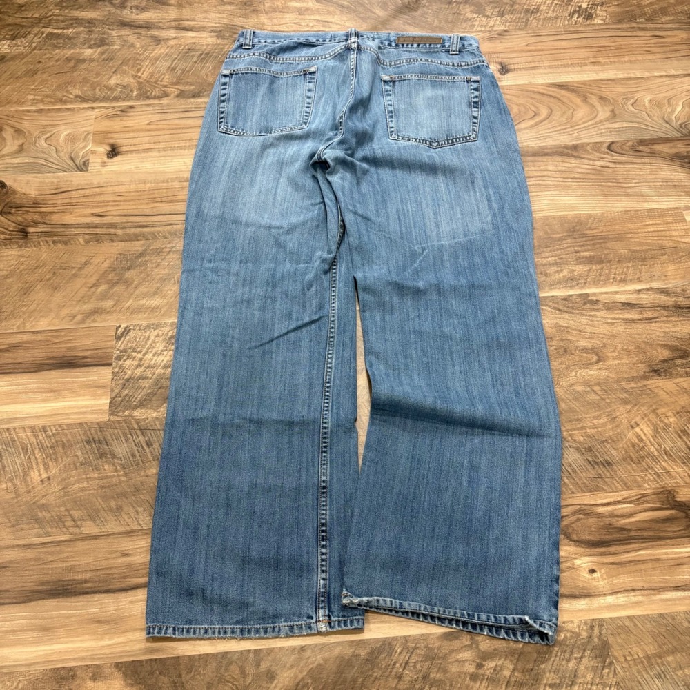 Vintage Y2K Perry Ellis Jeans Mens 36x30 Blue Baggy Wide Leg Denim Skater Pants